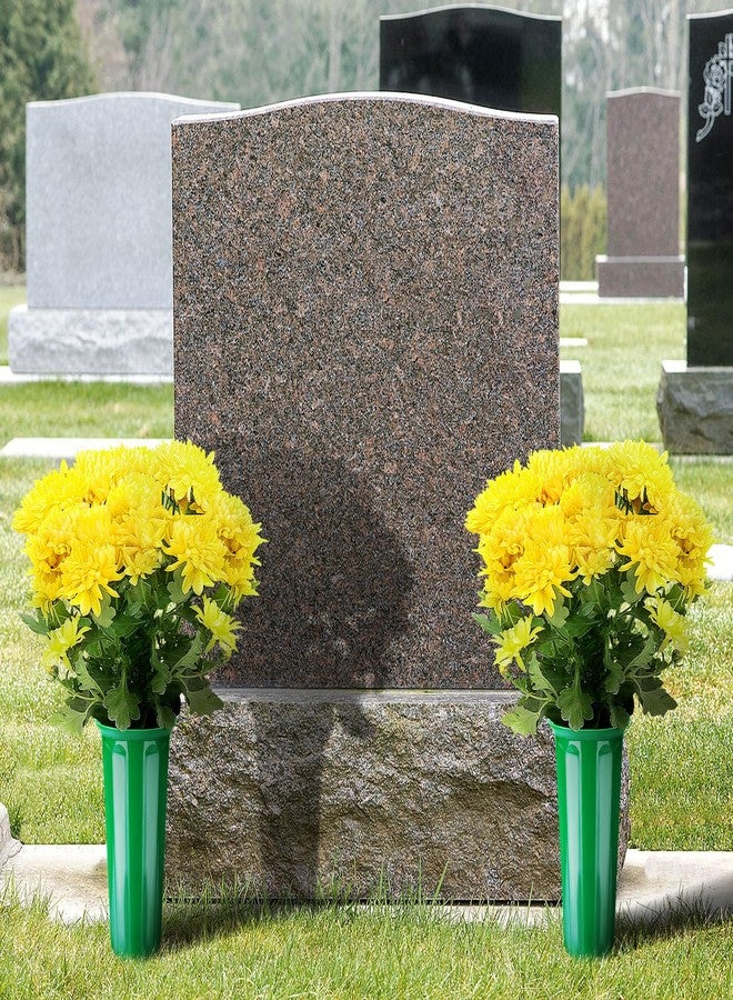 Acostop 8 Pcs Cemetery Vases for Grave - Plastic Flower Holders with Spikes, Cone Vase for Memorial Day Grave Accessories Cemetery Decorations (Green) - Image 3